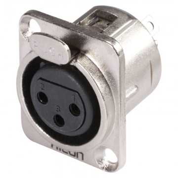 Đầu nối XLR HICON HI-X3DF, 3 cực, kim loại, tiếp điểm mạ niken